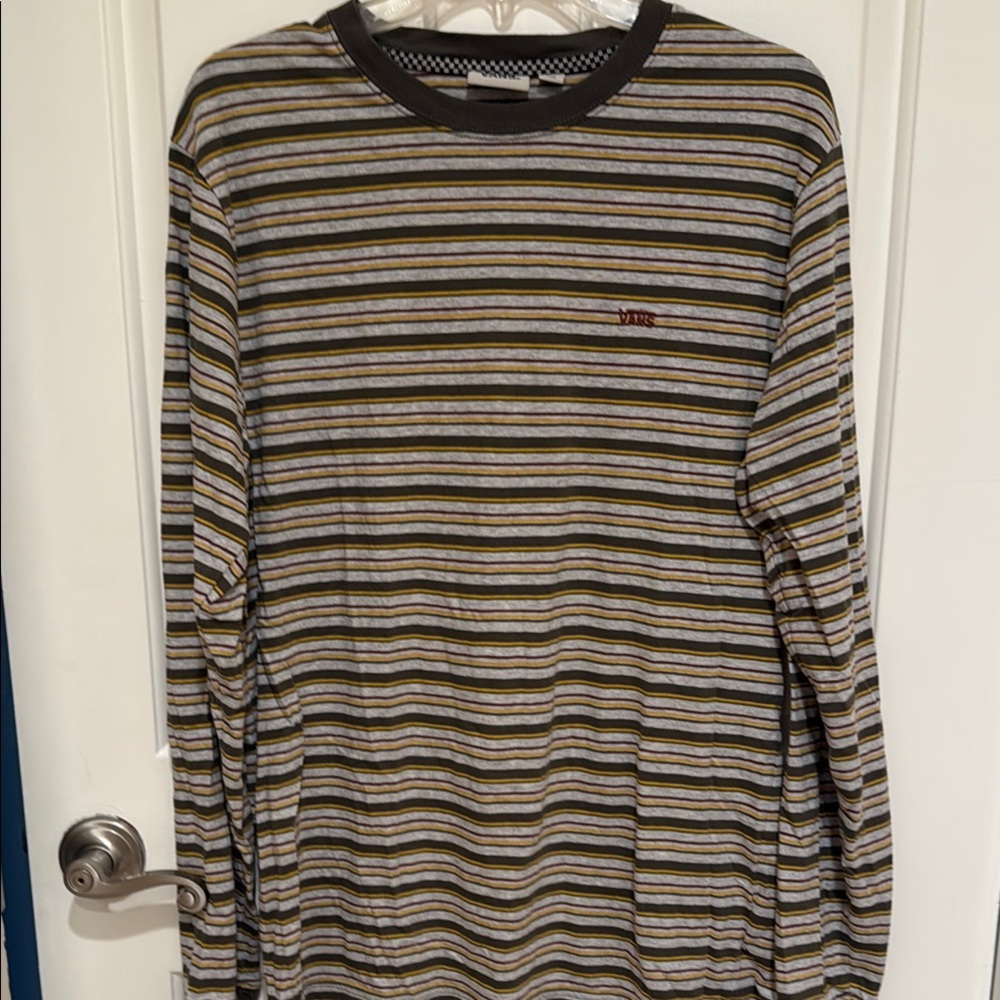 Vans Long Sleeve Green and Gray Tee